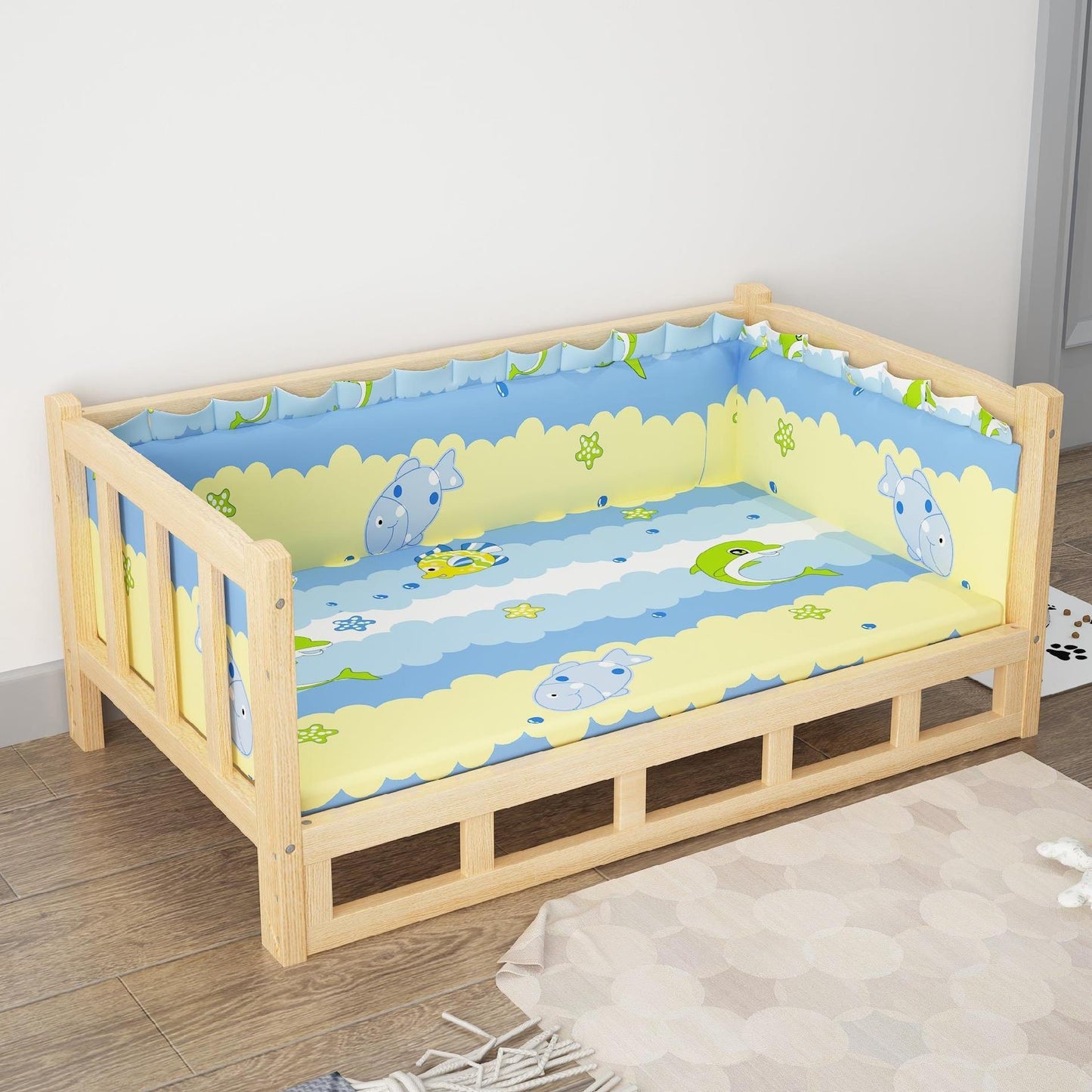 Bed Summer Wooden Pet Dog Bed